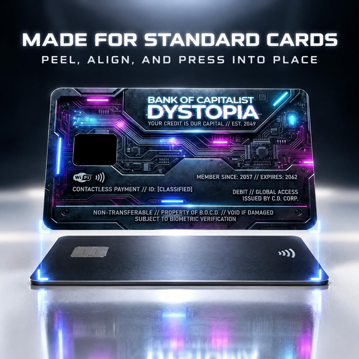 Cyberpunk Card Skin for credit/debit Card waterproof laminated vinyl durable