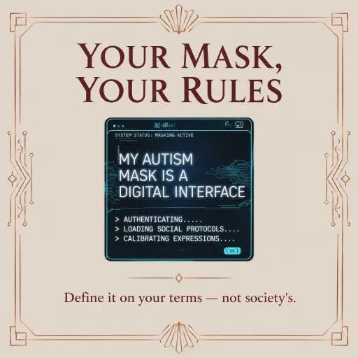 Cyberpunk Computer HUD Unique Autism Mask Sticker Laptop, Car