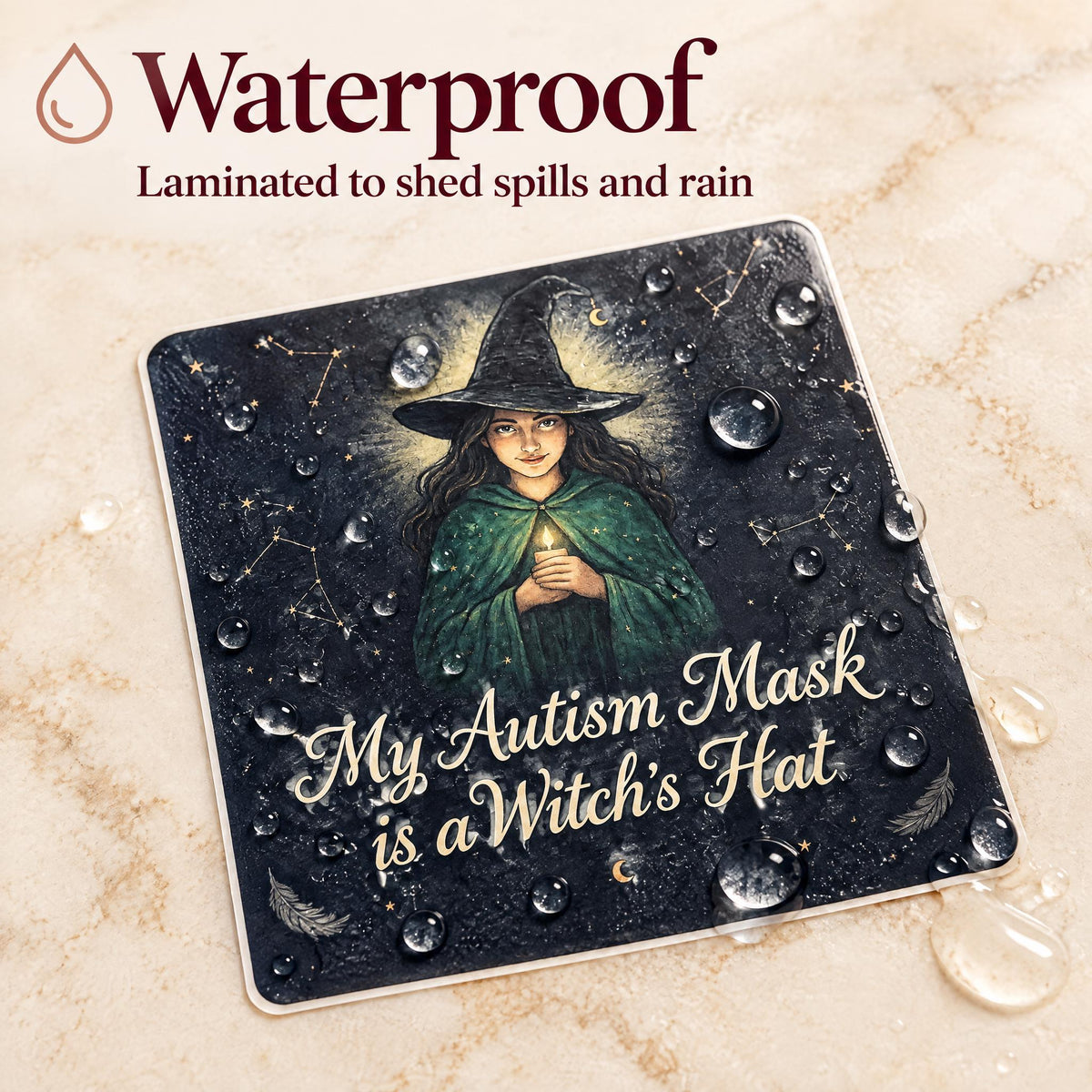 Witchy Witch Autism Mask Sticker Laptop, Car