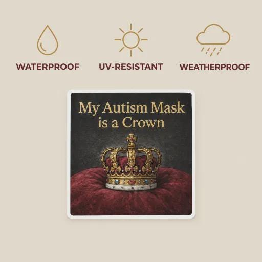 Crown Unique Autism Mask Sticker