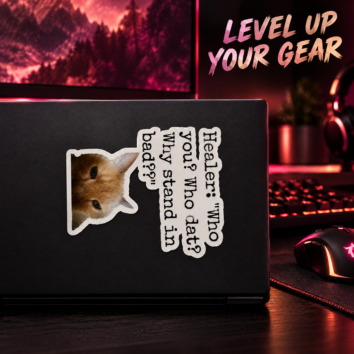 MMO RPG RAID Dungeon, Doxy’s Healer’s Bane Laptop Vinyl Sticker Decal Waterproof
