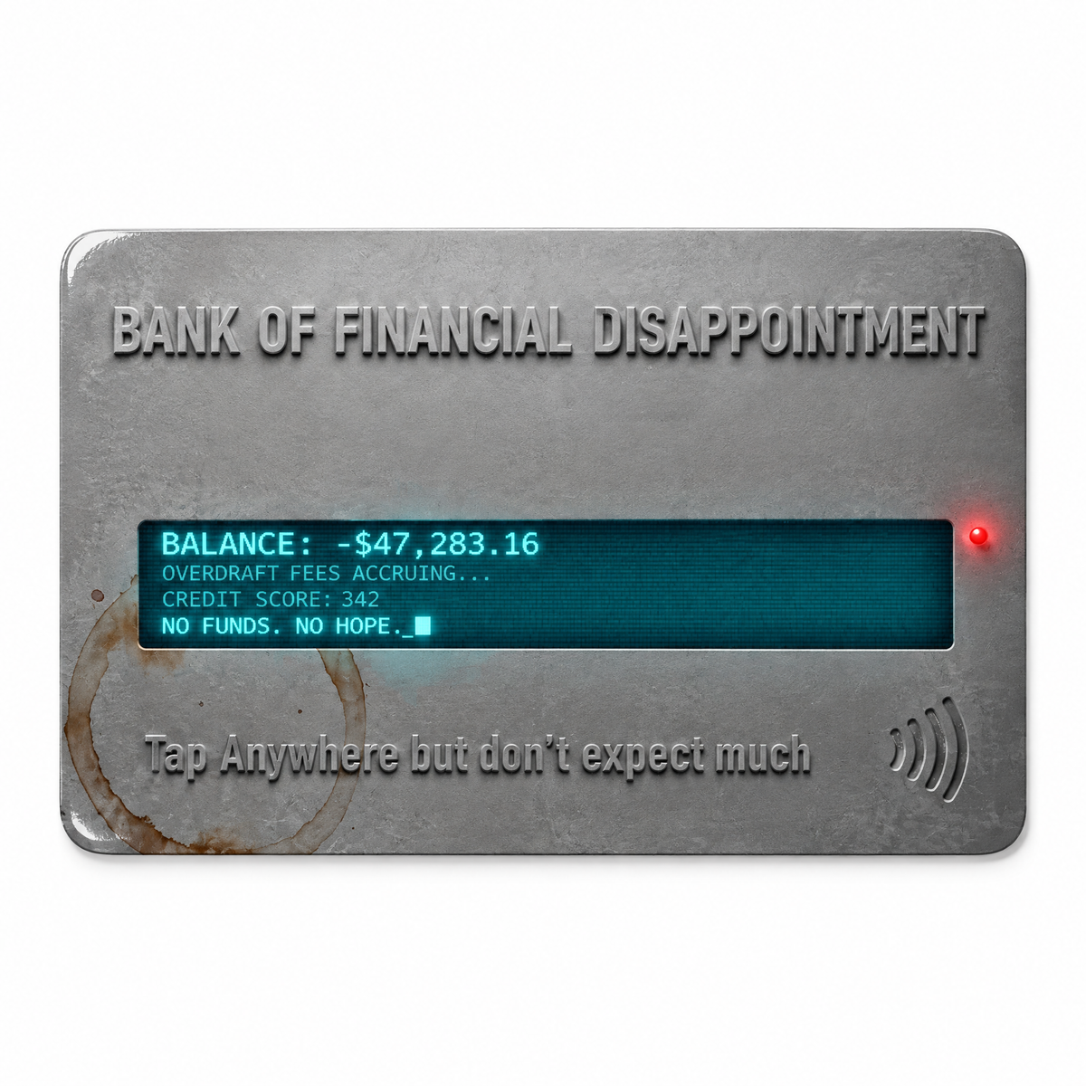 Cyberpunk Financial Disappointment Card Skin for credit/debit Card
