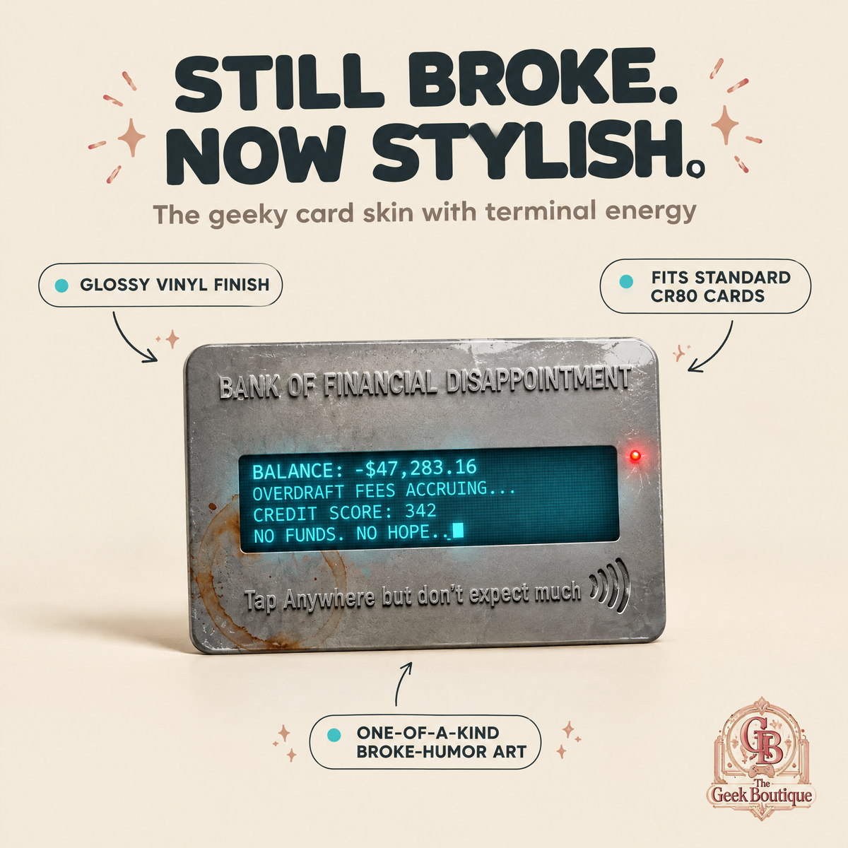 Cyberpunk Financial Disappointment Card Skin for credit/debit Card