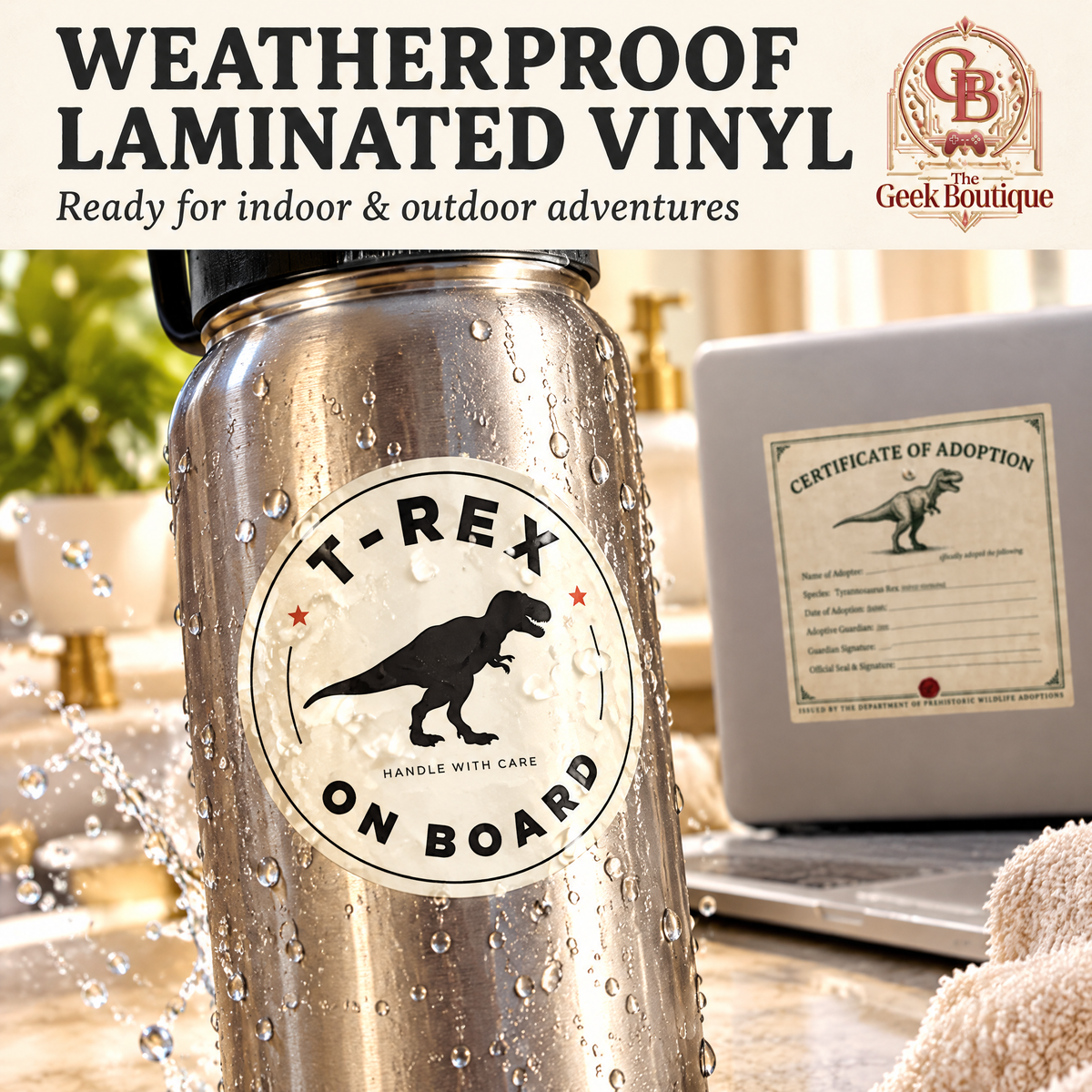 T-Rex Dinosaur Adoption Kit! Sticker Set!