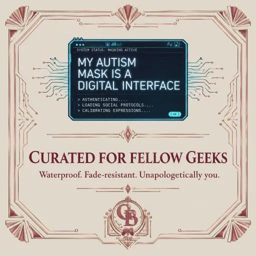 Cyberpunk Computer HUD Unique Autism Mask Sticker Laptop, Car