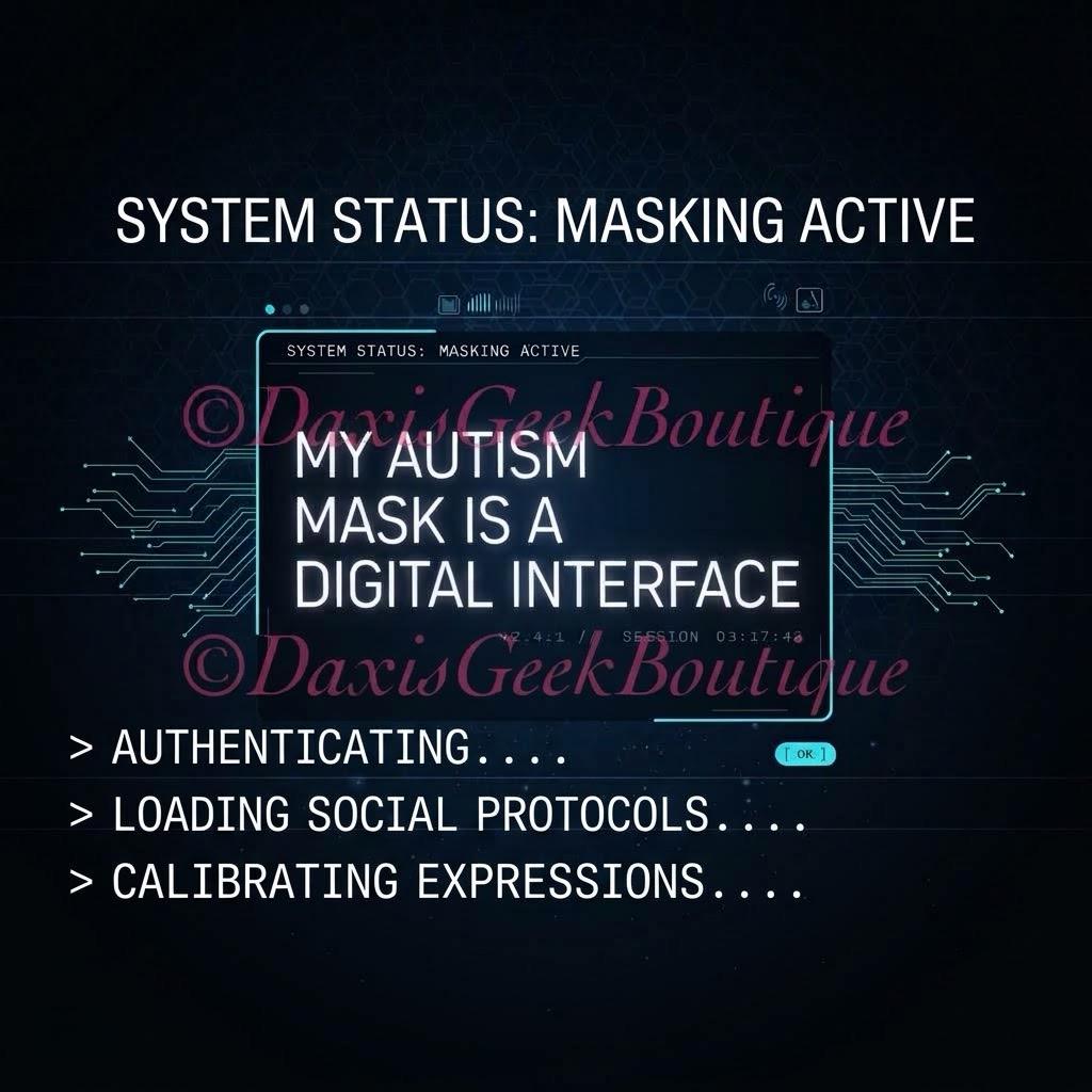 Cyberpunk Computer HUD Unique Autism Mask Sticker Laptop, Car