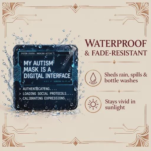 Cyberpunk Computer HUD Unique Autism Mask Sticker Laptop, Car