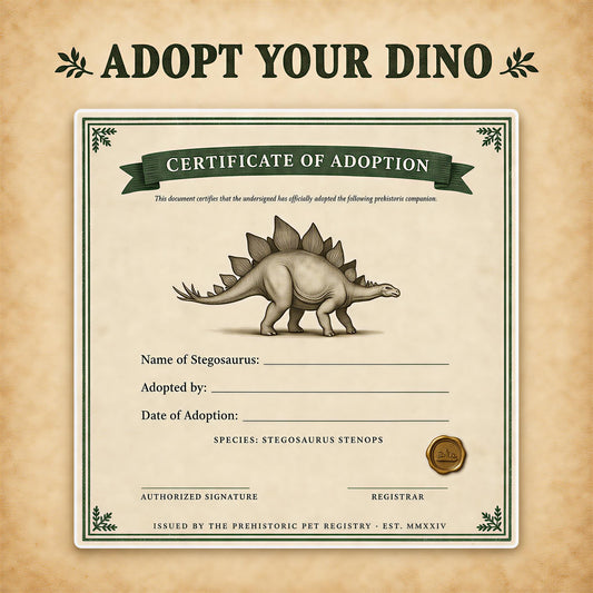 Stegosaurus Adoption Kit! Dinosaur Sticker Set!