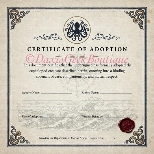 Kraken Adoption Kit! Mythical Creature Sticker Set!