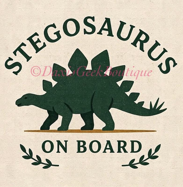 Stegosaurus Adoption Kit! Dinosaur Sticker Set!
