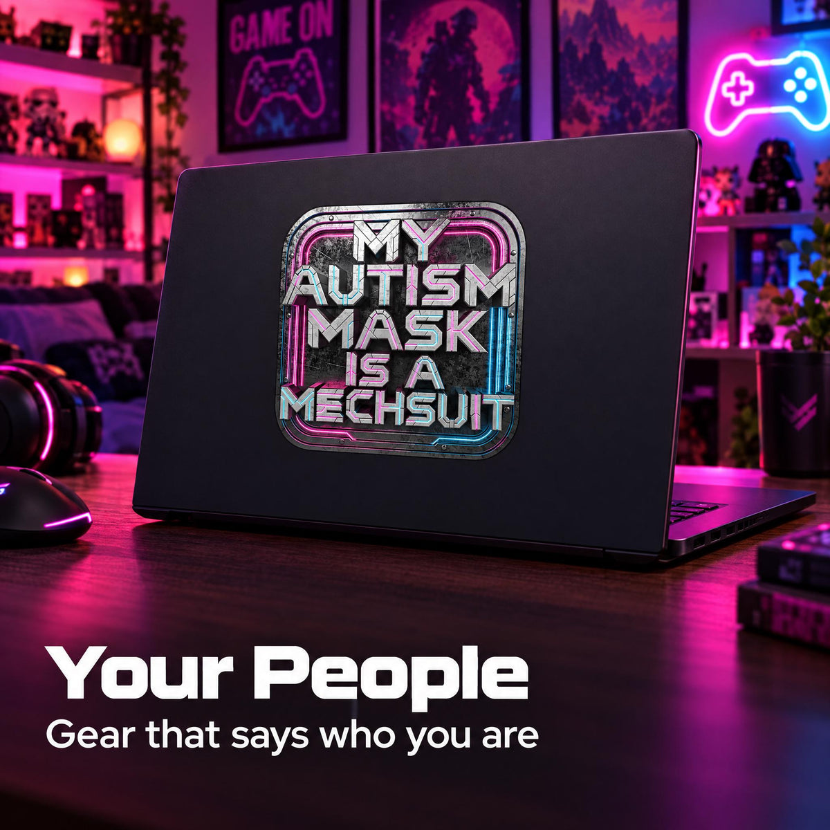 Cyberpunk Autism Mechsuit Sticker