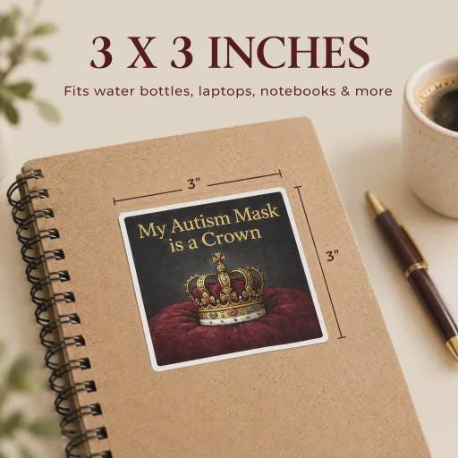 Crown Unique Autism Mask Sticker