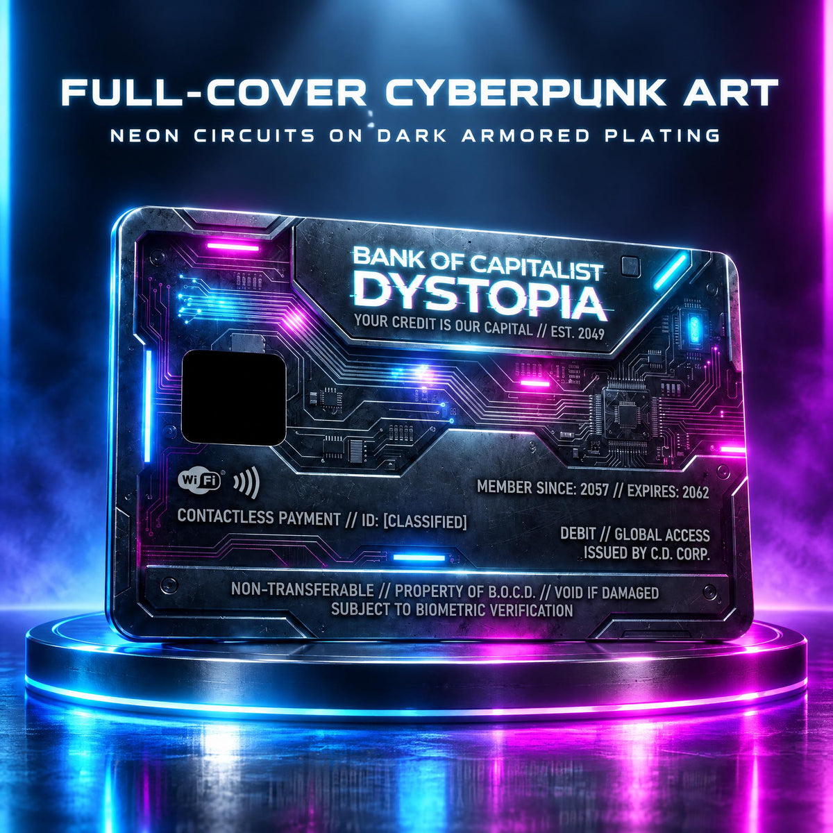 Cyberpunk Card Skin for credit/debit Card waterproof laminated vinyl durable