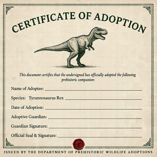 T-Rex Dinosaur Adoption Kit! Sticker Set!