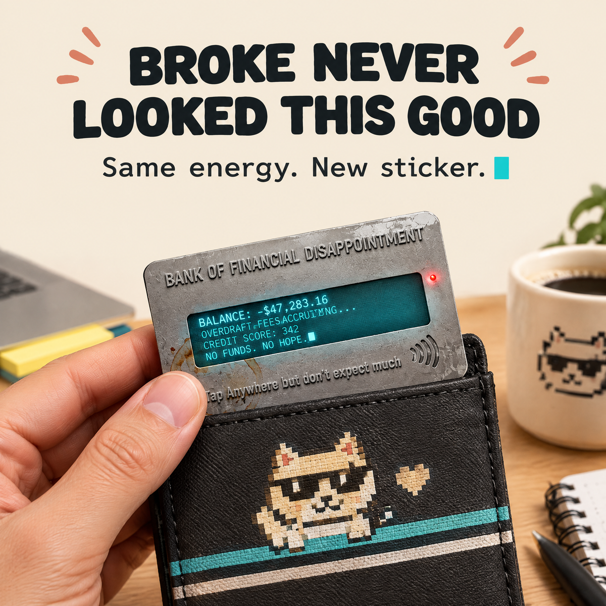 Cyberpunk Financial Disappointment Card Skin for credit/debit Card