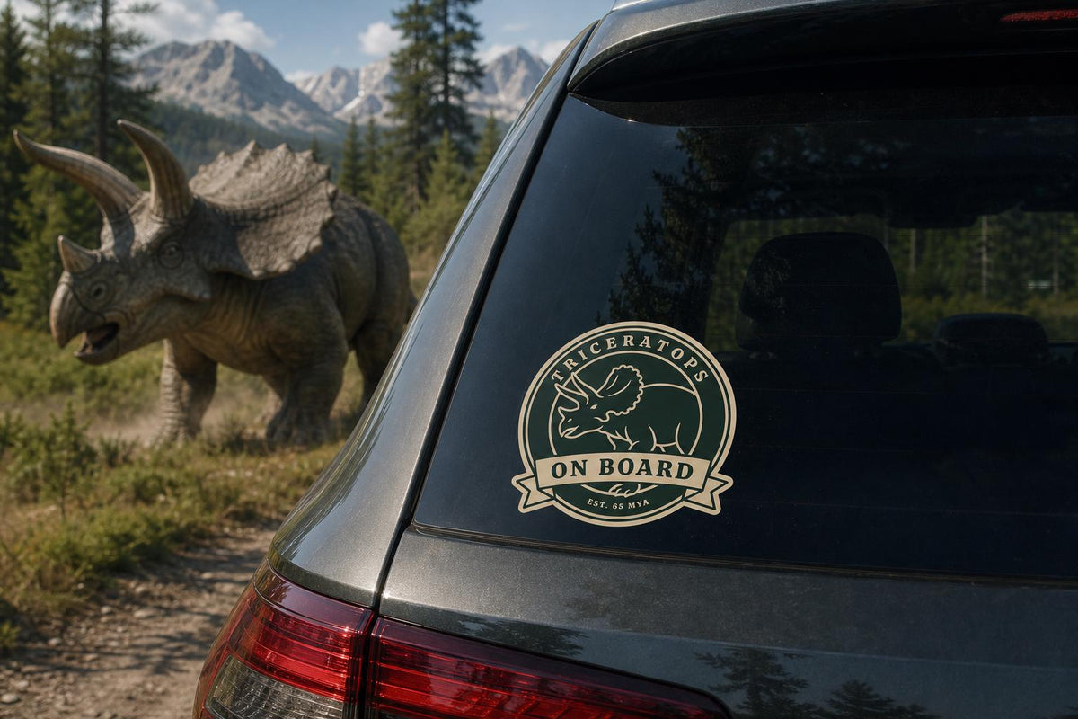 Triceratops Dinosaur Adoption Kit! Sticker Set!
