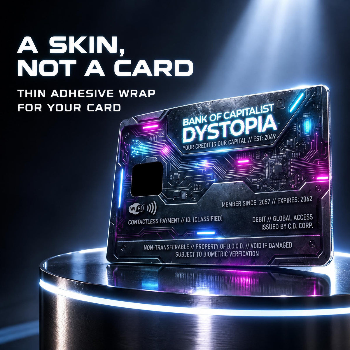 Cyberpunk Card Skin for credit/debit Card waterproof laminated vinyl durable